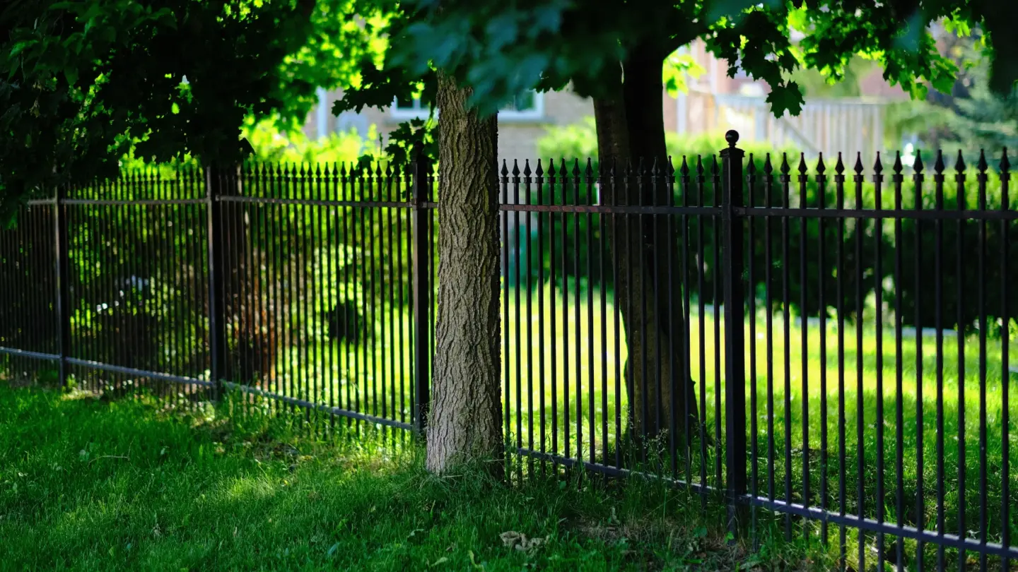 Aluminum fence on the garden with overlooking view in miami valley oh