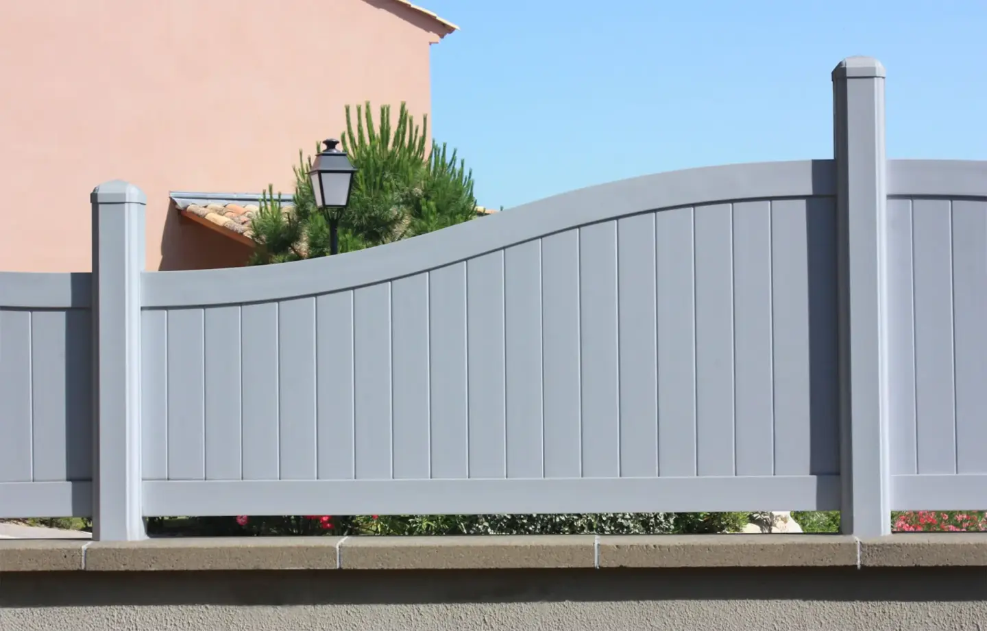Fence vinyl panels fixed on a wall closed garden in miami valley oh