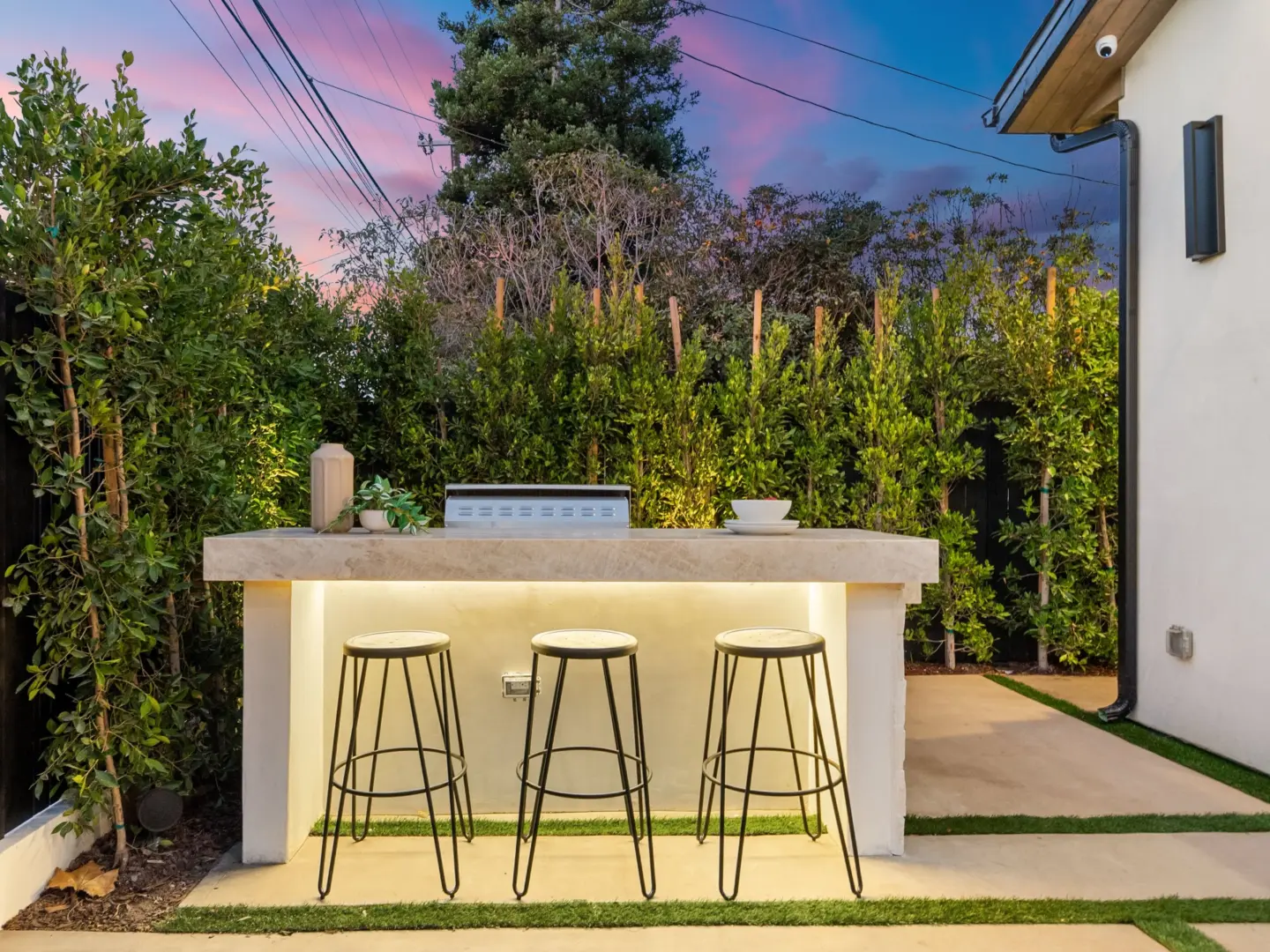 Modern outdoor bar with trees and grass on the background in miami valley oh