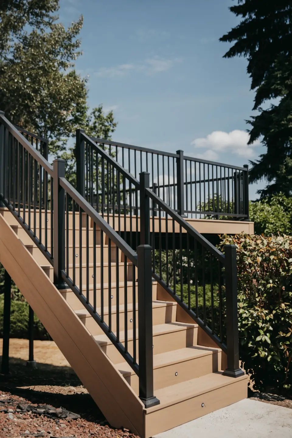 Residential deck railing installation
