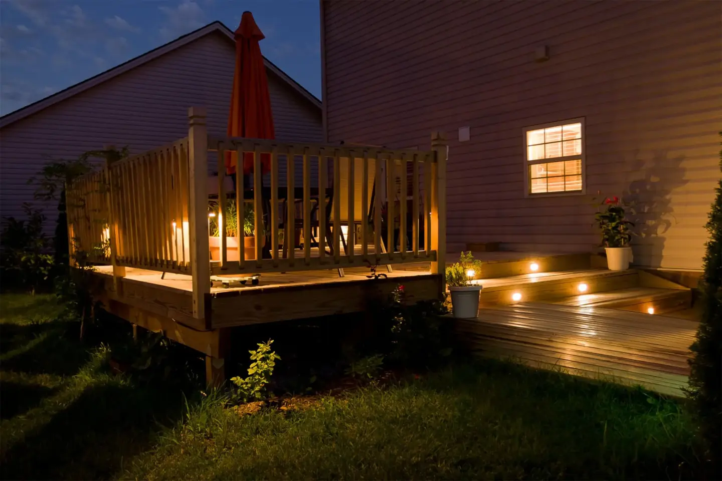 Deck Lighting in Miami Valley, OH | Post Cap, Step & LED Installs | Tom's Mulch Fence & Deck