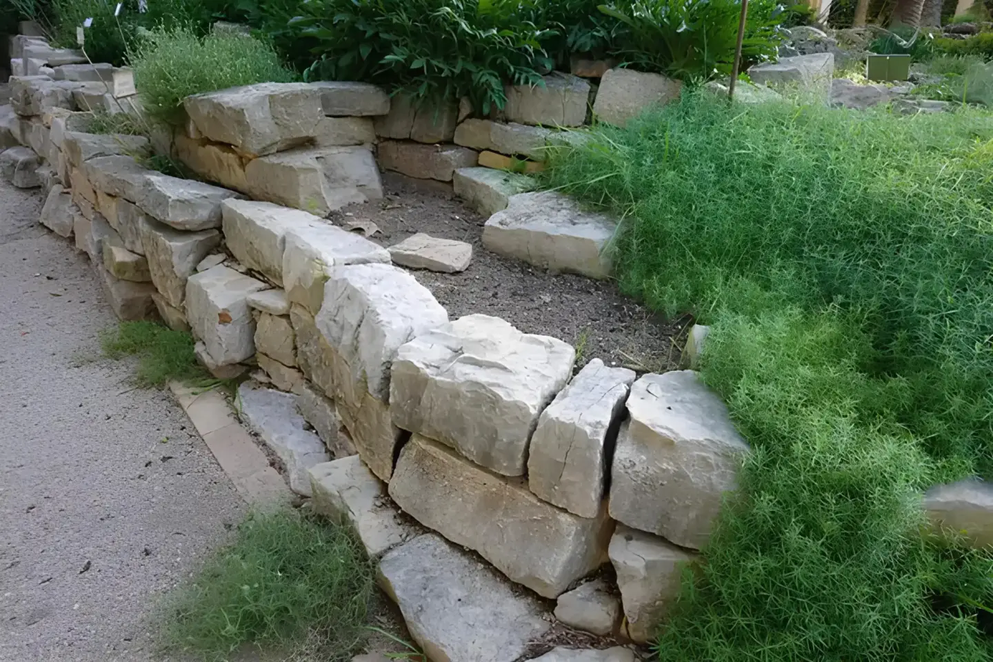 Stone wall small garden front in miami valley oh