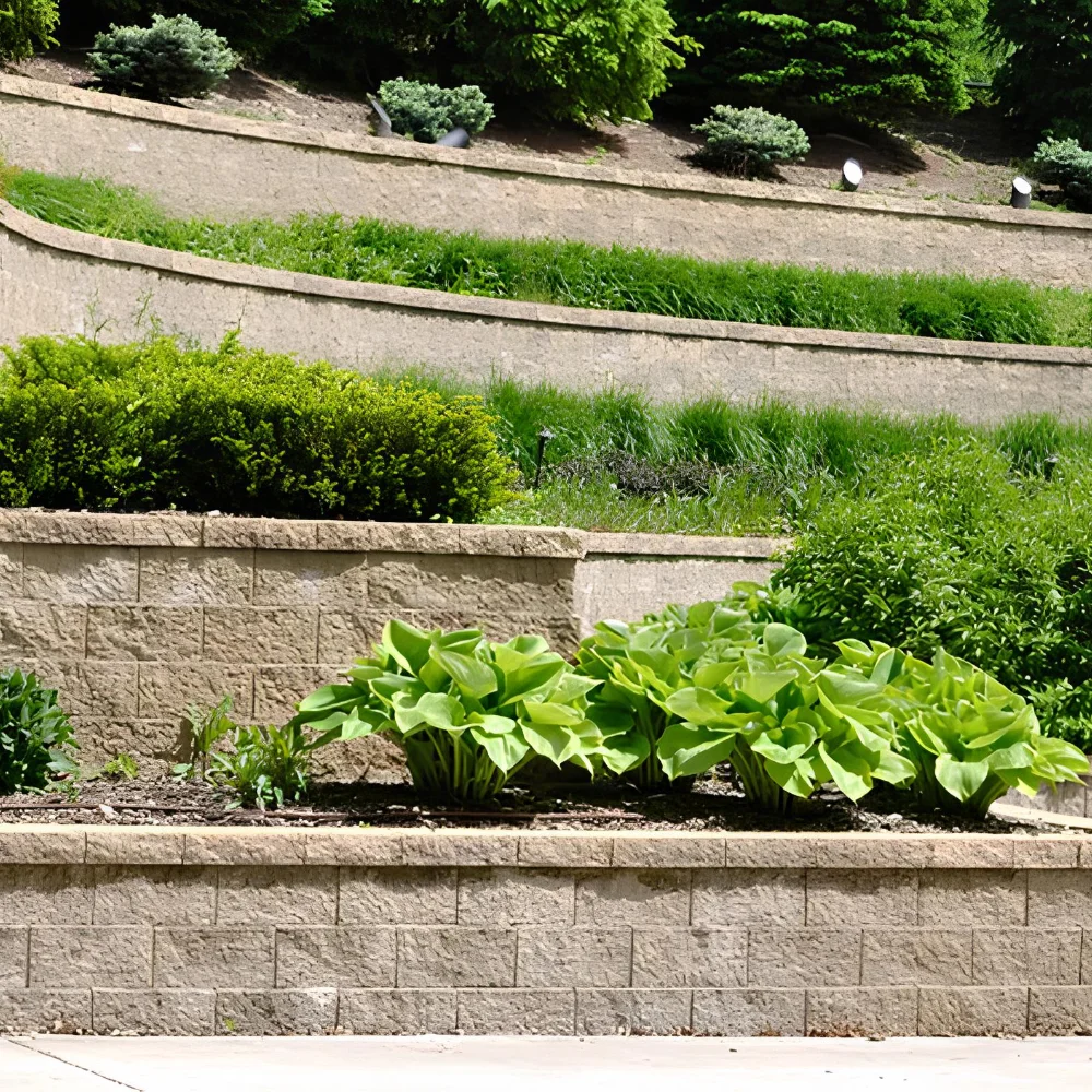 Tiered retaining wall in miami valley oh